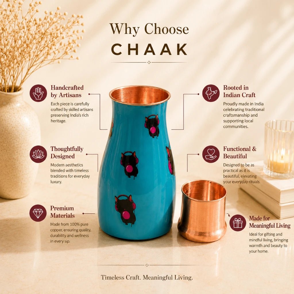 Custom Printed Pure Copper Tumbler Set | Personalized Corporate & Wedding Gifts | Chaak Design | Handcrafted by CHAAK DESIGN