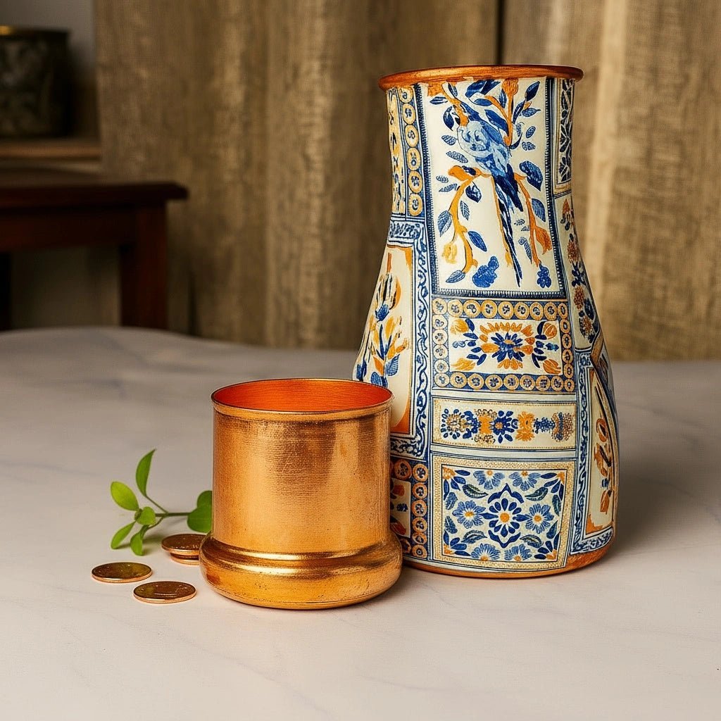 Handcrafted Copper Tumbler with Inbuilt Glass | Luxury Artisan Drinkware | Handcrafted by CHAAK DESIGN