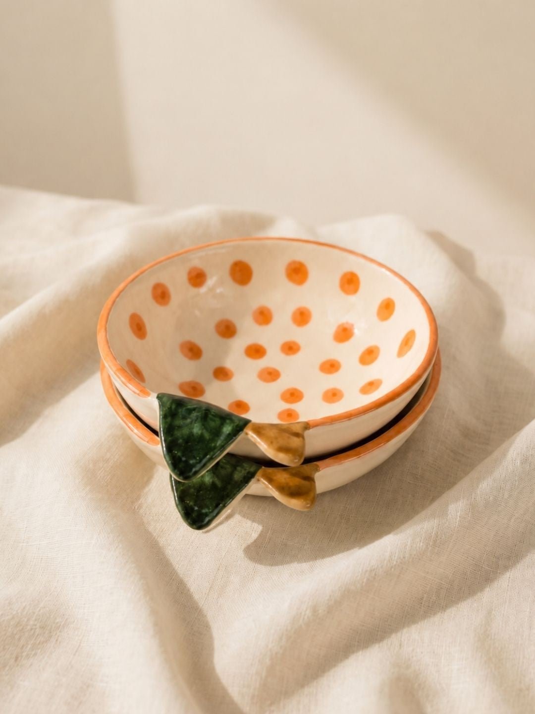 Orange Ceramic Trinket Bowl – Fruit-Inspired Jewelry & Snack Bowl | Handcrafted by CHAAK DESIGN