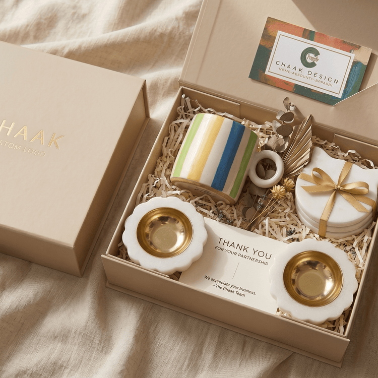 Handcrafted custom marble gifts for corporate gifting, weddings, and events personalized with logos, names, and initials by Chaak Design