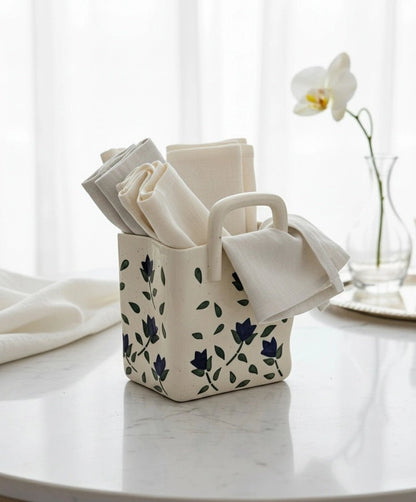 Ceramic Cutlery Holder for Dining | Handcrafted Kitchen Organizer | Handcrafted by CHAAK DESIGN