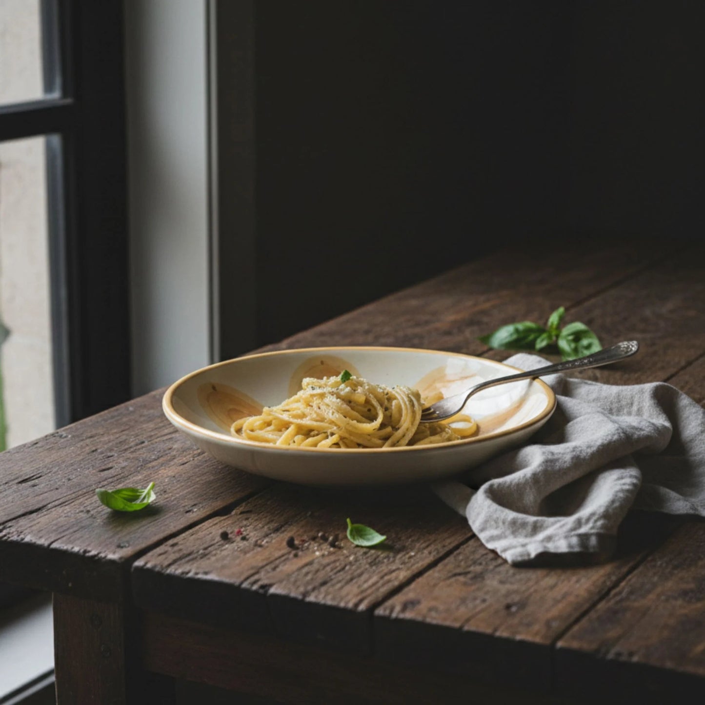 Hand - Painted Ceramic Pasta Plate (24 cm) | Sunburst Mediterranean Design | Artisan Dinnerware | Handcrafted by CHAAK DESIGN