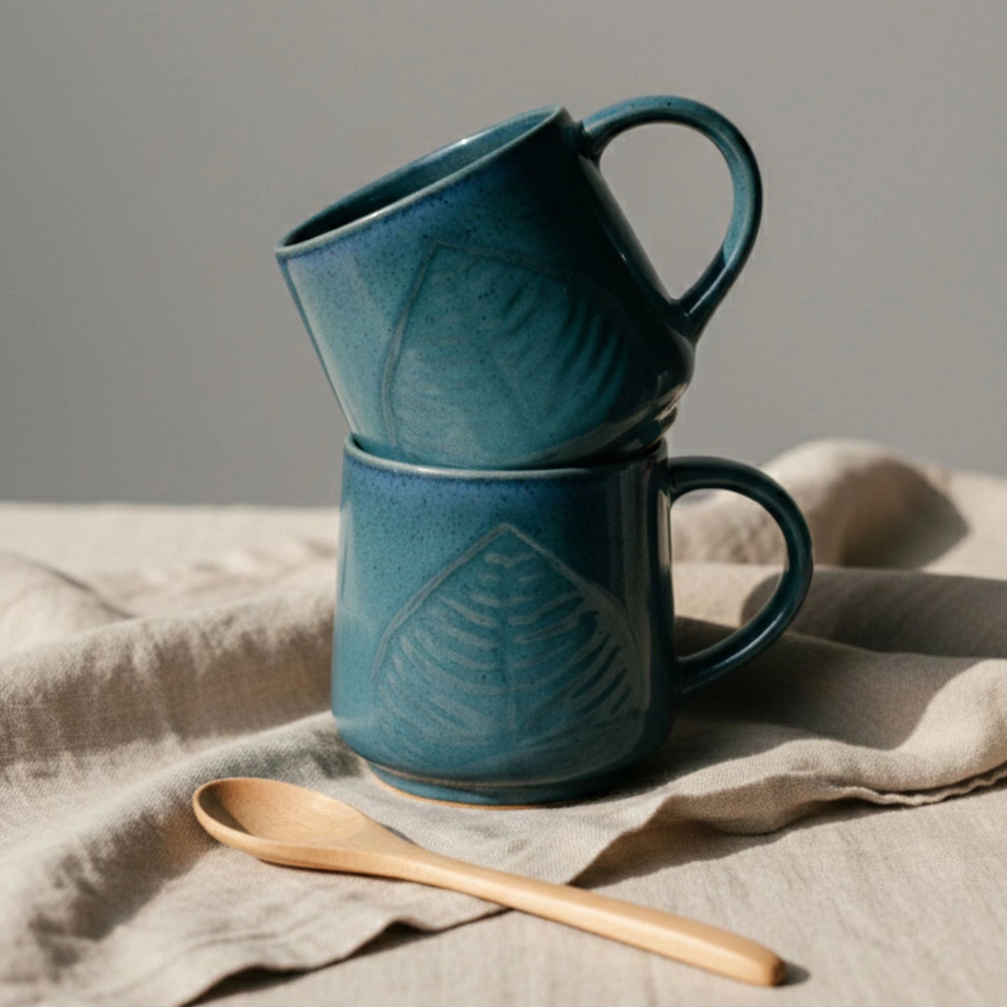 Handcrafted Ceramic Coffee Mug | Minimal Blue Glazed Tea & Coffee Cup | Microwave & Dishwasher Safe | Handcrafted by CHAAK DESIGN