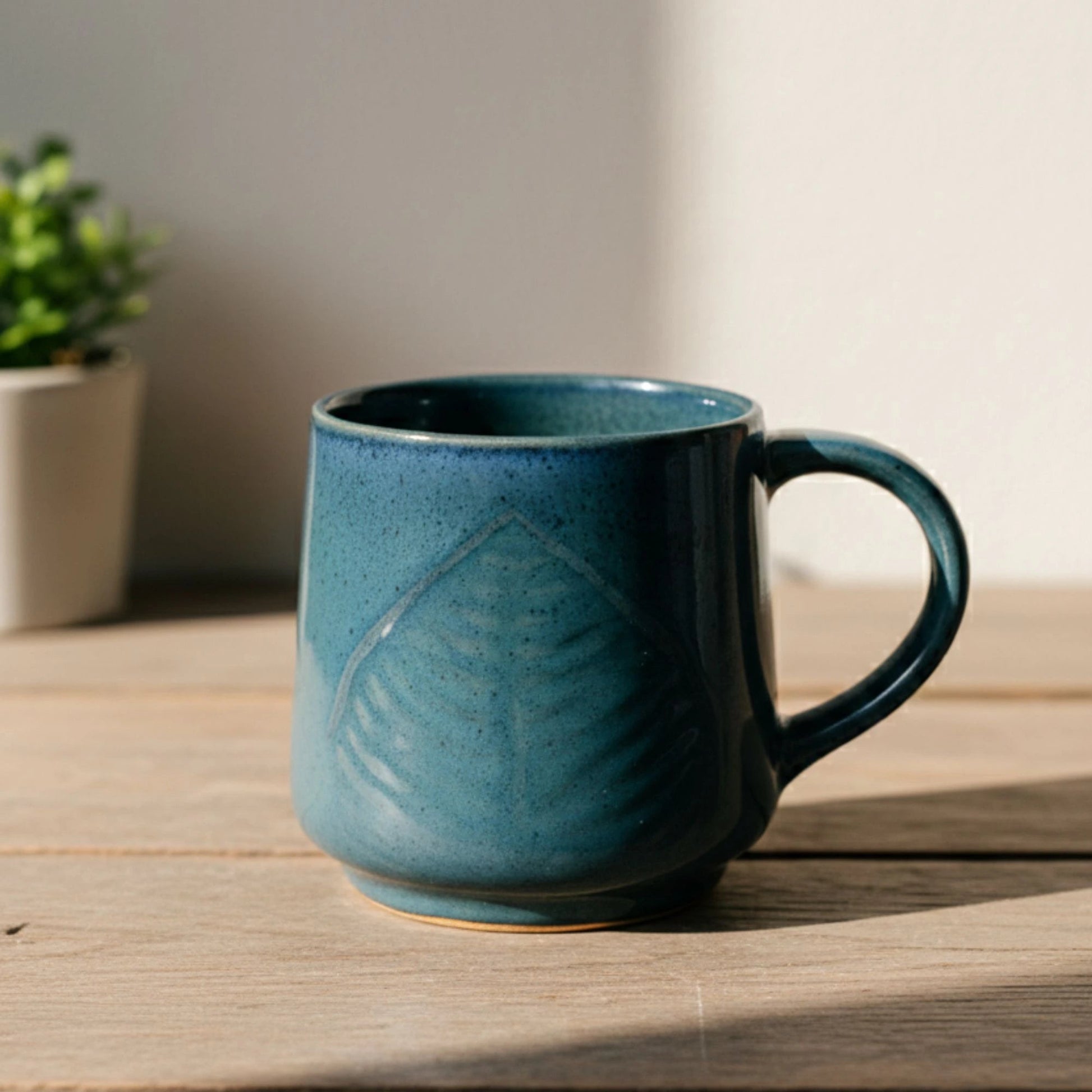 Handcrafted Ceramic Coffee Mug | Minimal Blue Glazed Tea & Coffee Cup | Microwave & Dishwasher Safe | Handcrafted by CHAAK DESIGN