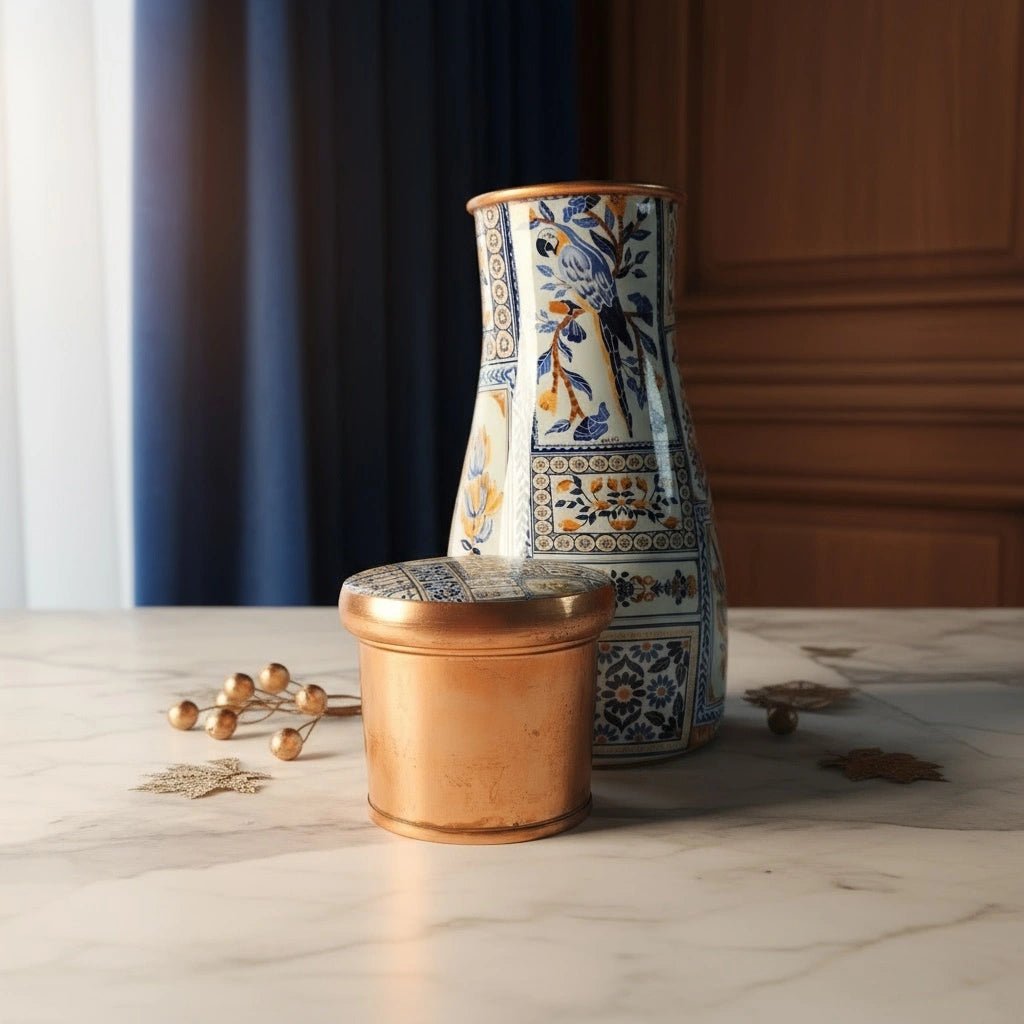 Handcrafted Copper Tumbler with Inbuilt Glass | Luxury Artisan Drinkware | Handcrafted by CHAAK DESIGN