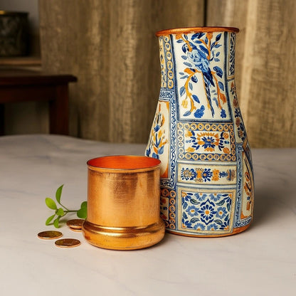 Handcrafted Copper Tumbler with Inbuilt Glass | Luxury Artisan Drinkware | Handcrafted by CHAAK DESIGN