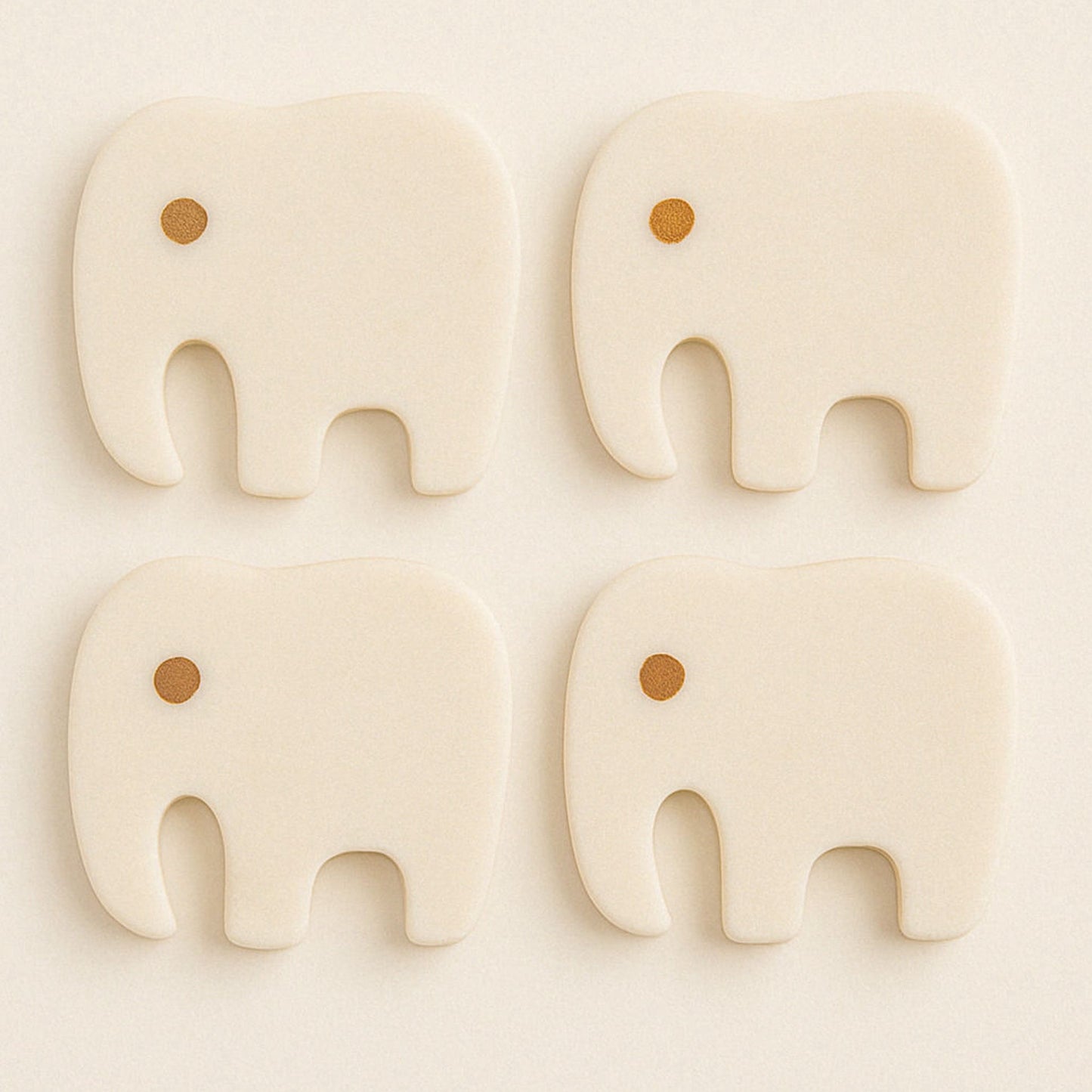 Handcrafted Elephant Marble Coasters – Brass Inlay Luxury Tableware (Set of 4) | Handcrafted by CHAAK DESIGN