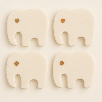 Handcrafted Elephant Marble Coasters – Brass Inlay Luxury Tableware (Set of 4) | Handcrafted by CHAAK DESIGN