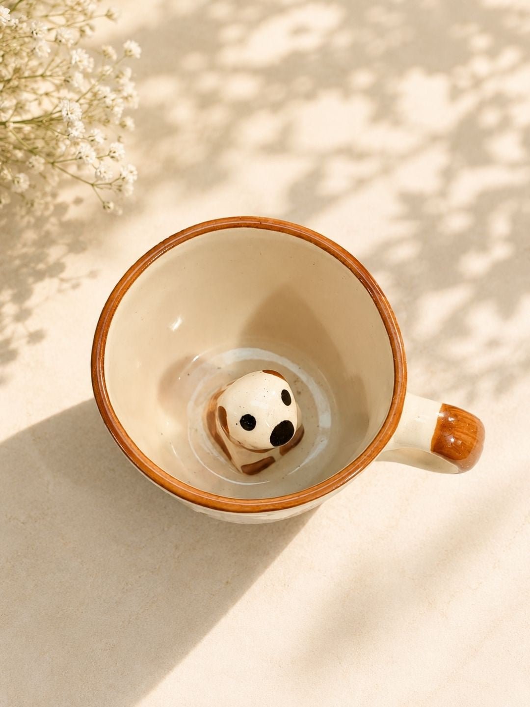 Handcrafted Hidden Puppy Ceramic Coffee Mug | Cute Dog Surprise Mug | Hand-Painted Artisan Tea & Coffee Mug | 300 ml | Handcrafted by CHAAK DESIGN