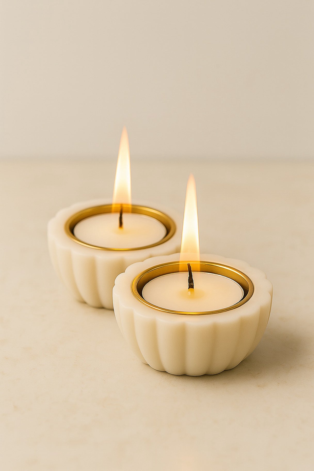 Handcrafted White Marble & Brass Diyas – Set of 2 | Luxury Decorative Tea Light Holders for Home Décor, Pooja, Festivals & Gifting | Premium Handmade Diwali Diyas for Elegant Home Decoration | Handcrafted by CHAAK DESIGN