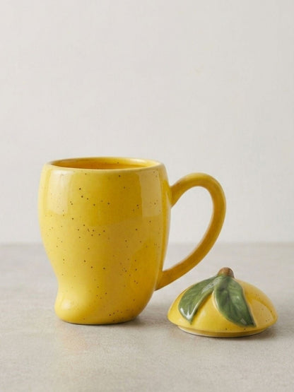 Mango Ceramic Mug with Lid – Fruit-Inspired Coffee Mug for Tea & Coffee Lovers | Handcrafted by CHAAK DESIGN