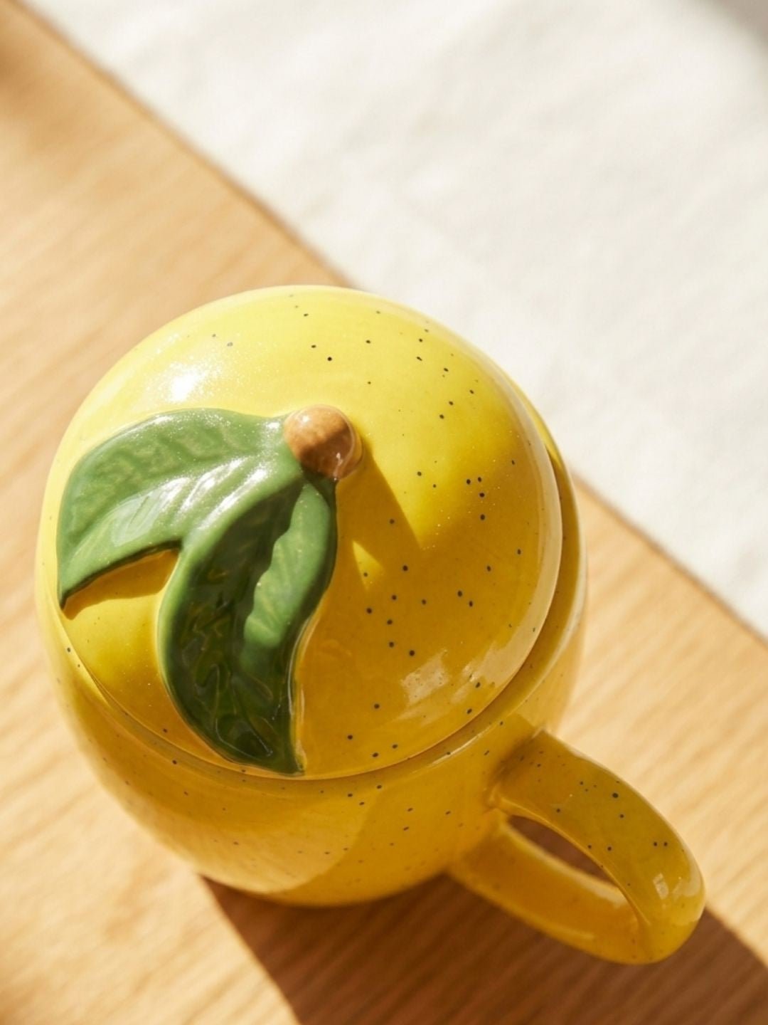 Mango Ceramic Mug with Lid – Fruit-Inspired Coffee Mug for Tea & Coffee Lovers | Handcrafted by CHAAK DESIGN