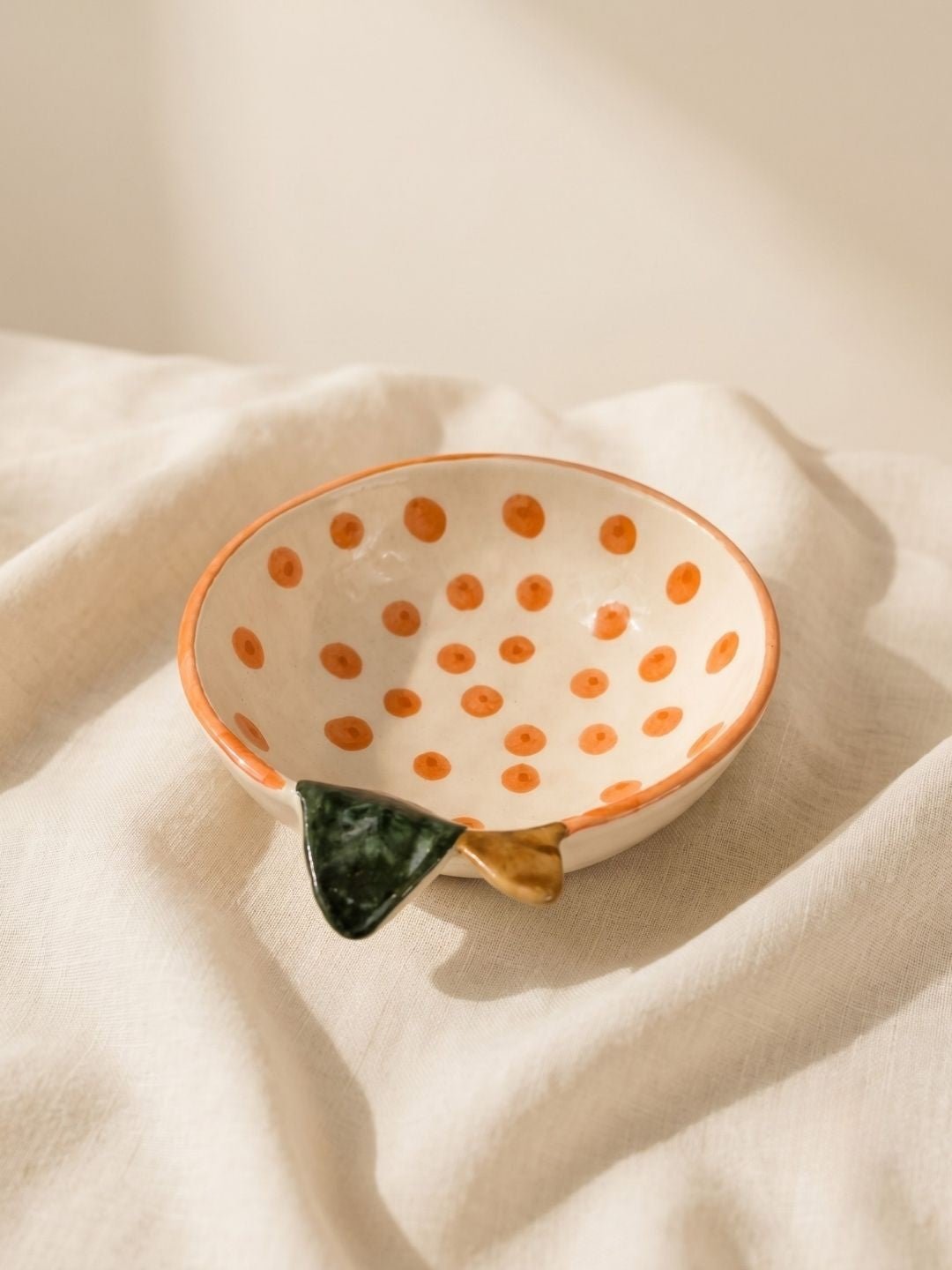 Orange Ceramic Trinket Bowl – Fruit-Inspired Jewelry & Snack Bowl | Handcrafted by CHAAK DESIGN