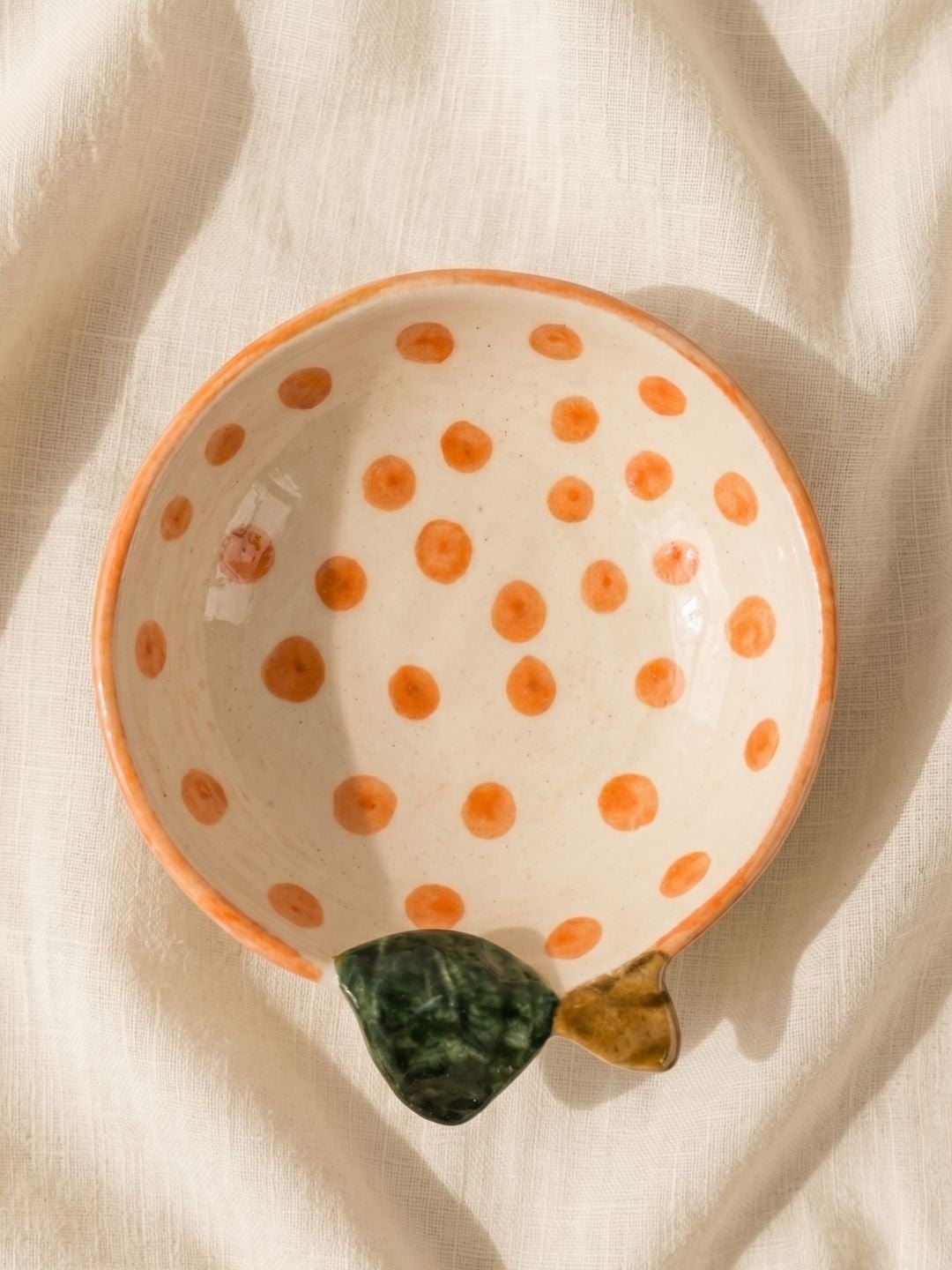 Orange Ceramic Trinket Bowl – Fruit-Inspired Jewelry & Snack Bowl | Handcrafted by CHAAK DESIGN
