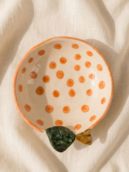 Orange Ceramic Trinket Bowl – Fruit-Inspired Jewelry & Snack Bowl | Handcrafted by CHAAK DESIGN