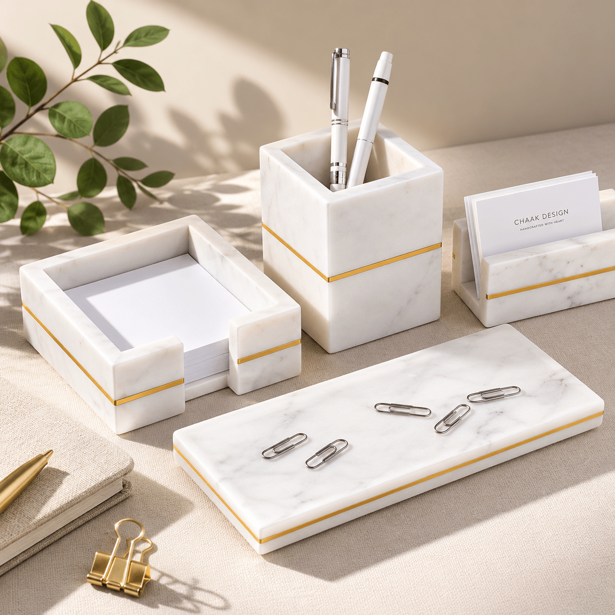 Premium Marble Desk Set | Personalized Corporate & Executive Gifts | Handcrafted by CHAAK DESIGN
