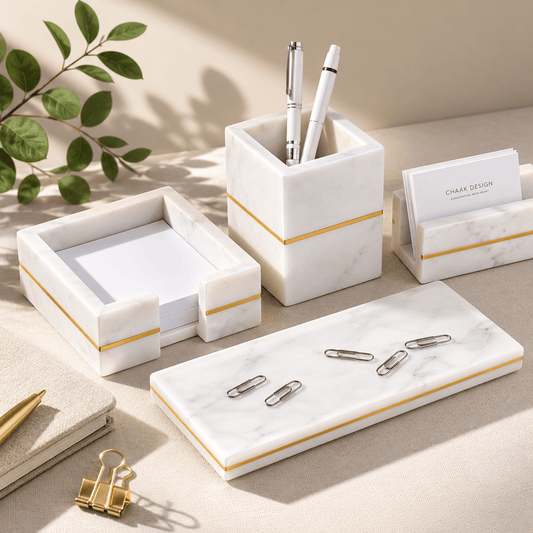 Premium Marble Desk Set | Personalized Corporate & Executive Gifts | Handcrafted by CHAAK DESIGN