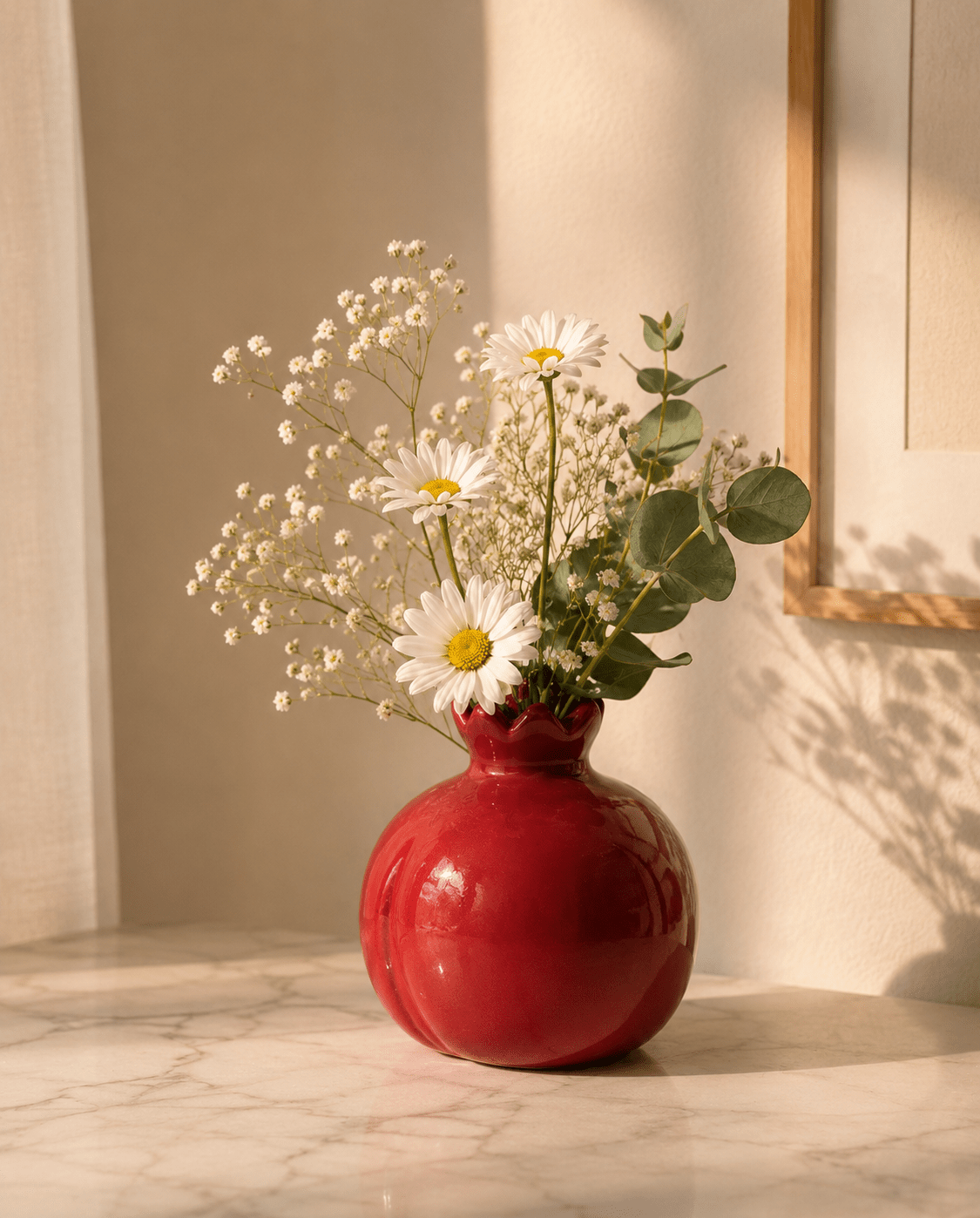 Red Anaar Ceramic Toothpick Holder | Handcrafted Mini Vase & Décor | Handcrafted by CHAAK DESIGN