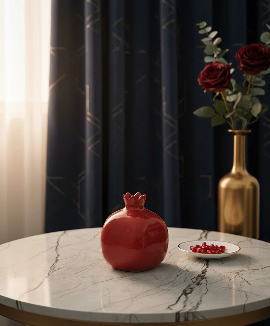 Red Anaar Ceramic Toothpick Holder | Handcrafted Mini Vase & Décor | Handcrafted by CHAAK DESIGN