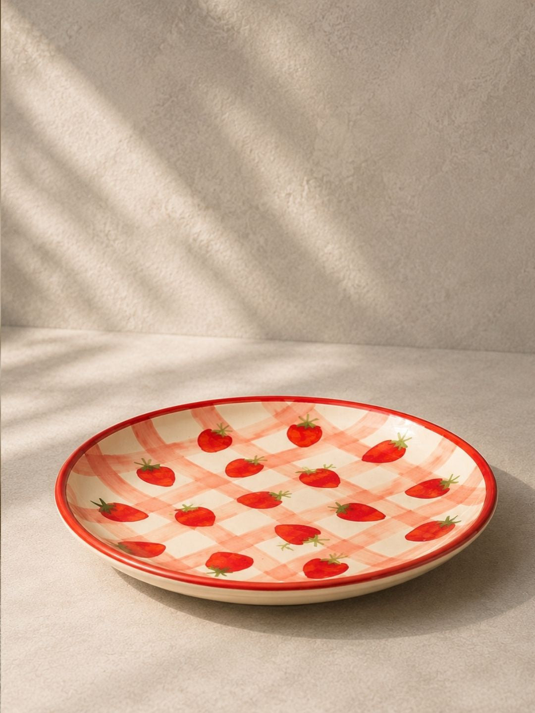 Handcrafted Strawberry Ceramic Breakfast Set | Mug & Plate Combo | Cute Breakfast Gift Set | Chaak Design